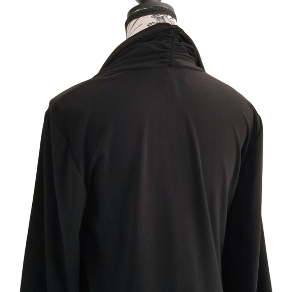 🇨🇦 Joseph Ribkoff Midi Dress With Big Cowl Neck And Puffed Balloon Sleeves - Picture 6 of 8